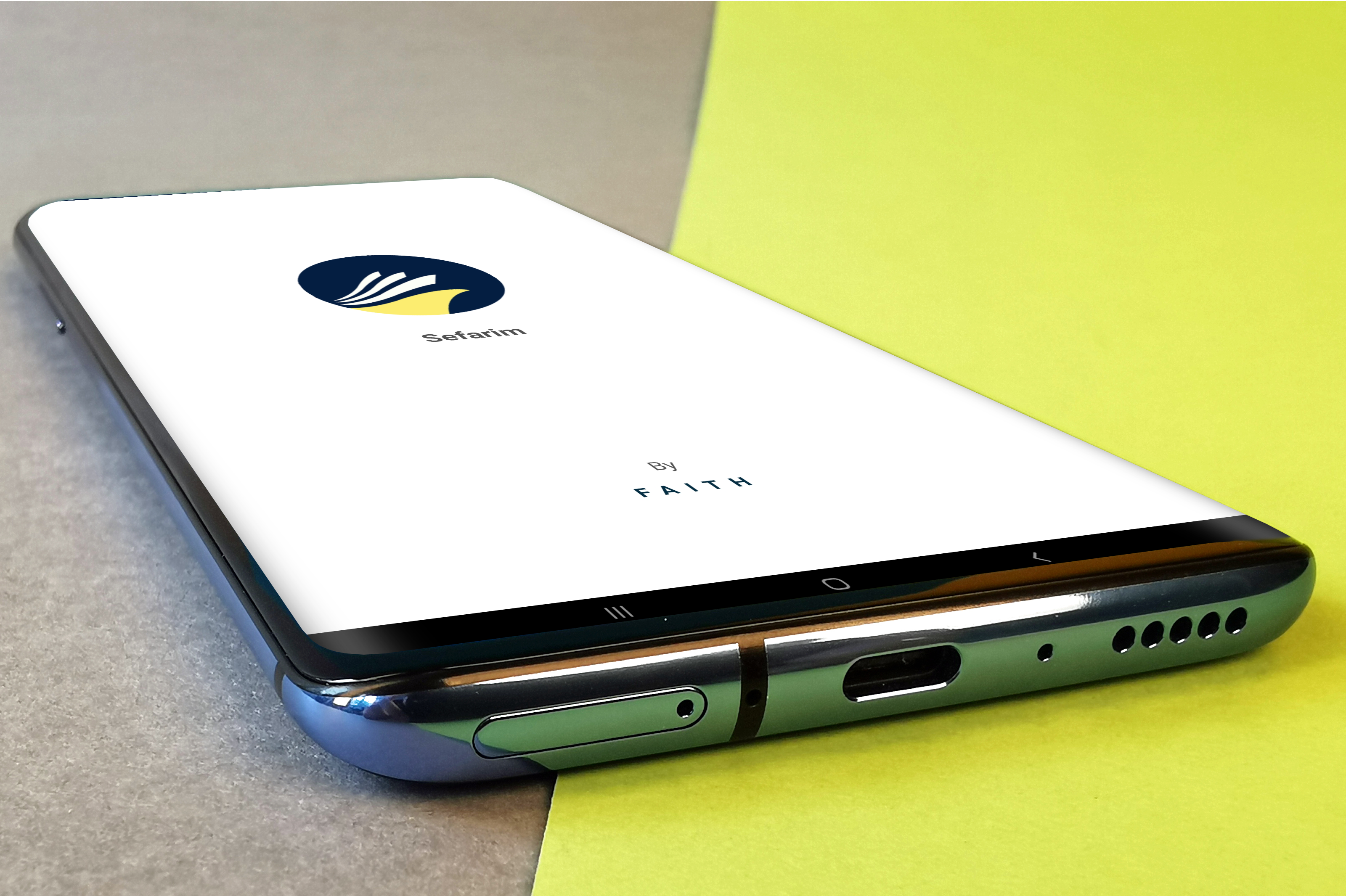 Sefarim App shown on a mobile phone